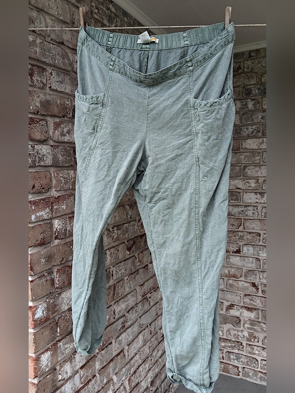 Sage Green Linen Blend Pants